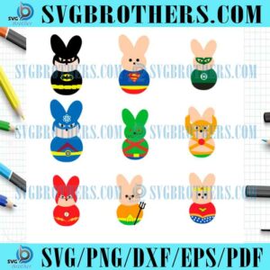Cute Easter Dc Superheroes Peeps SVG Bundle