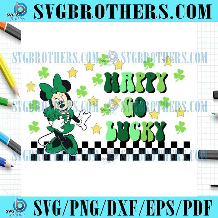 Happy Go Lucky Minnie Patricks Day SVG
