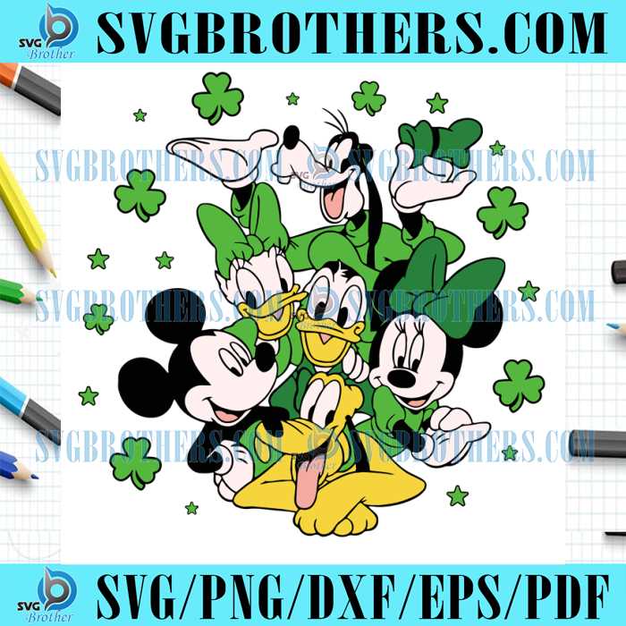 St Patricks Day Mickey And Friends SVG
