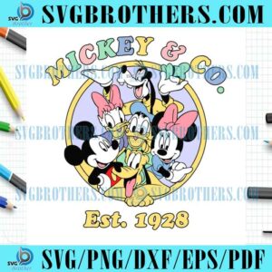 Vintage Mickey And Friend EST 1928 SVG