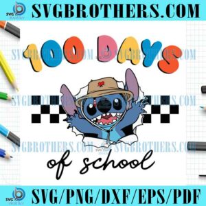 100 Days Of School Teacher Stitch SVG