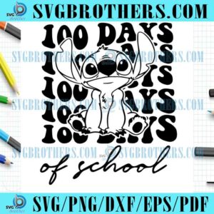 Stitch And Lilo 100th of School SVG