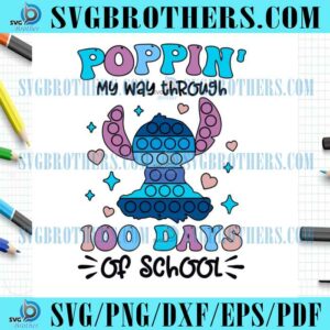 100th School Teacher Stitch Poppin SVG