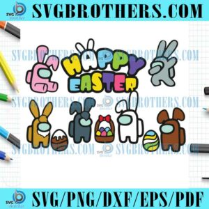 Among Us Bunny Happy Easter Day Gift SVG