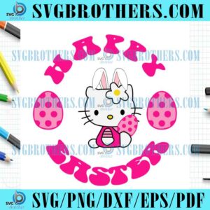 Kawaii Hello Kitty Easter Eggs Logo SVG