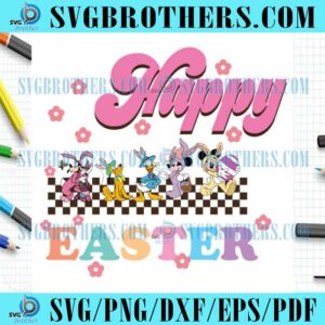 Easter Mickey Friend Checked SVG