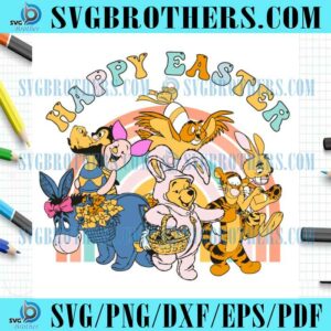 Easter Day Pooh And Friends SVG