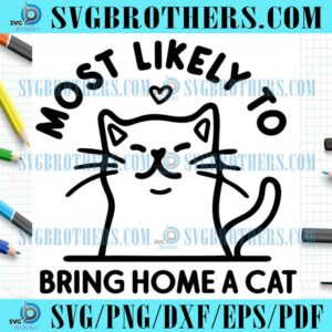 Funny A Cat Likely To Home Logo SVG