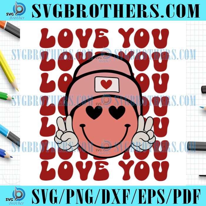 Smilely Face Hand Sign Lover SVG