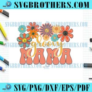 Be Groovy Mama Flower Gift PNG