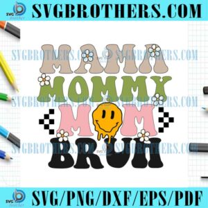 Daisy Smile Face Moms Brush Checked SVG
