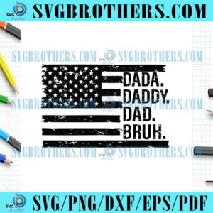 Retro Dada Brush USA Flag SVG