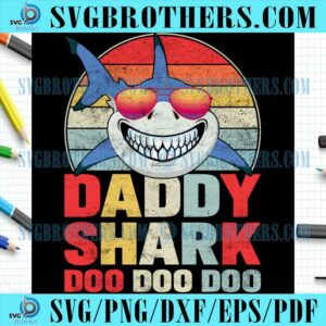 Retro Daddy Shark Doo Vintage SVG