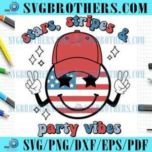 Patriotic Smily Face Party Vibes SVG