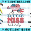 Little Miss Liberty USA Flag Heart July 4th PNG