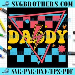 Daddy Vibes Thunder Checked SVG