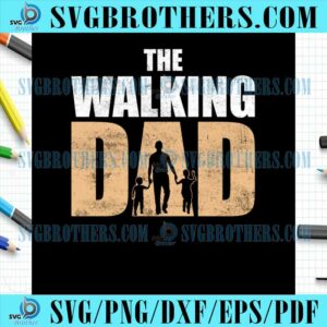 Retro Walking Dad And Children SVG