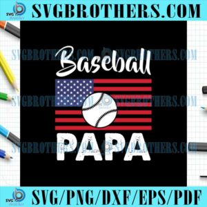 Funny Baseball Papa USA Flag SVG