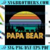 Happy Papa And Children Bear Vintage PNG